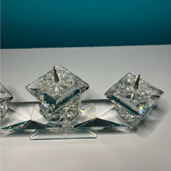 Swarovski Crystal 7600 NR115 3-Light Candle Holder Decorative Candles Retired - Picture 7 of 13